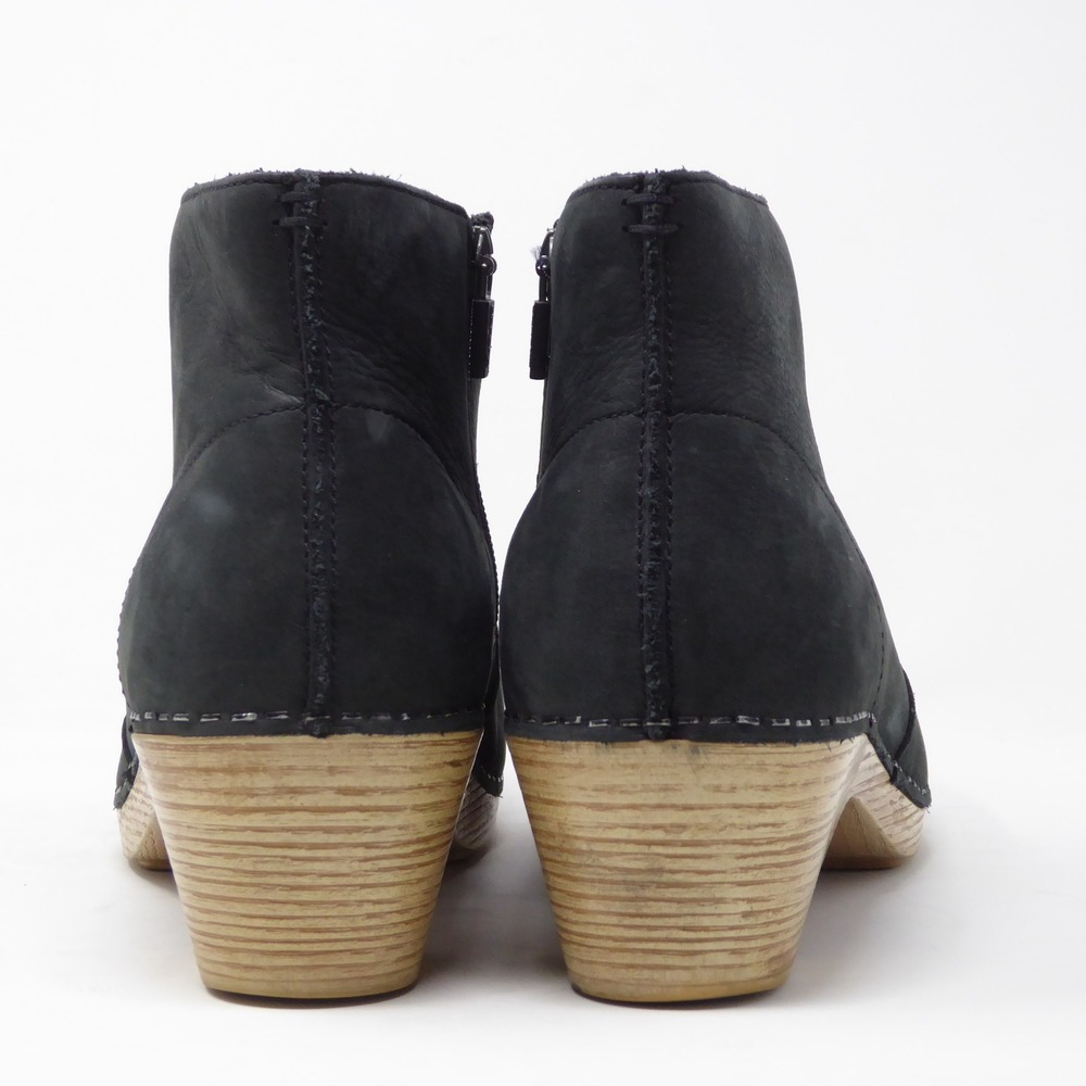 Dansko Womens Maria Ankle Boots Black Nubuck Side Zip Clog Heel 40 / 9.5-10 - Picture 5 of 9